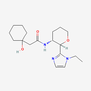 N-[(2R,3R)-2-(1-ethylimidazol-2-yl)oxan-3-yl]-2-(1-hydroxycyclohexyl)acetamide