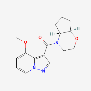 molecular formula C16H19N3O3 B7345281 [(4aS,7aR)-3,4a,5,6,7,7a-hexahydro-2H-cyclopenta[b][1,4]oxazin-4-yl]-(4-methoxypyrazolo[1,5-a]pyridin-3-yl)methanone 