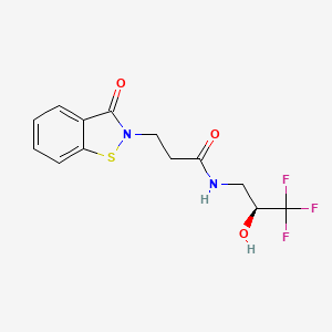 molecular formula C13H13F3N2O3S B7345282 3-(3-oxo-1,2-benzothiazol-2-yl)-N-[(2S)-3,3,3-trifluoro-2-hydroxypropyl]propanamide 