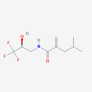 molecular formula C10H16F3NO2 B7345335 4-methyl-2-methylidene-N-[(2S)-3,3,3-trifluoro-2-hydroxypropyl]pentanamide 