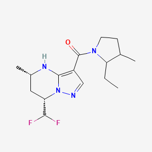 [(5S,7S)-7-(difluoromethyl)-5-methyl-4,5,6,7-tetrahydropyrazolo[1,5-a]pyrimidin-3-yl]-(2-ethyl-3-methylpyrrolidin-1-yl)methanone