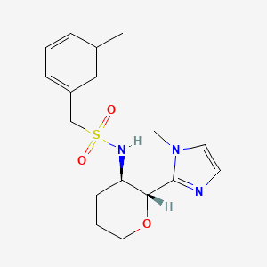 molecular formula C17H23N3O3S B7345366 N-[(2R,3R)-2-(1-methylimidazol-2-yl)oxan-3-yl]-1-(3-methylphenyl)methanesulfonamide 