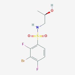 molecular formula C9H10BrF2NO3S B7345401 3-bromo-2,4-difluoro-N-[(2R)-2-hydroxypropyl]benzenesulfonamide 