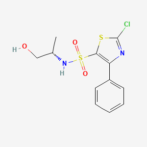 molecular formula C12H13ClN2O3S2 B7345421 2-chloro-N-[(2S)-1-hydroxypropan-2-yl]-4-phenyl-1,3-thiazole-5-sulfonamide 