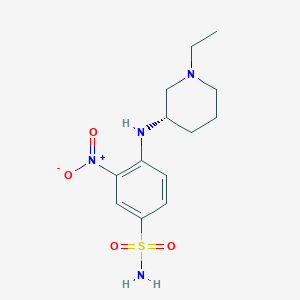 molecular formula C13H20N4O4S B7345461 4-[[(3S)-1-ethylpiperidin-3-yl]amino]-3-nitrobenzenesulfonamide 