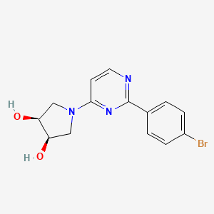 molecular formula C14H14BrN3O2 B7345473 (3R,4S)-1-[2-(4-bromophenyl)pyrimidin-4-yl]pyrrolidine-3,4-diol 