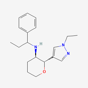 (2S,3R)-2-(1-ethylpyrazol-4-yl)-N-(1-phenylpropyl)oxan-3-amine