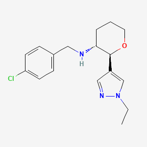 (2S,3R)-N-[(4-chlorophenyl)methyl]-2-(1-ethylpyrazol-4-yl)oxan-3-amine