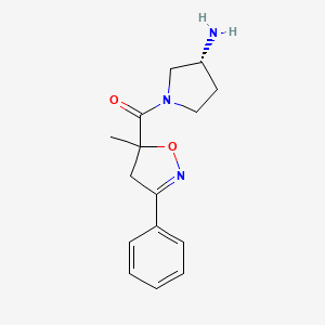 molecular formula C15H19N3O2 B7345506 [(3R)-3-aminopyrrolidin-1-yl]-(5-methyl-3-phenyl-4H-1,2-oxazol-5-yl)methanone 