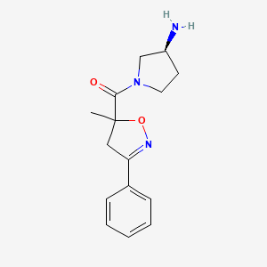 molecular formula C15H19N3O2 B7345521 [(3S)-3-aminopyrrolidin-1-yl]-(5-methyl-3-phenyl-4H-1,2-oxazol-5-yl)methanone 