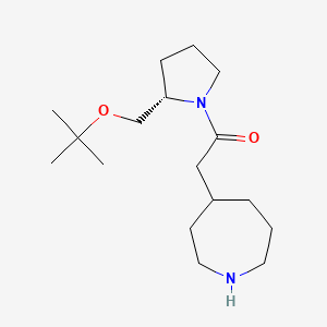 molecular formula C17H32N2O2 B7345525 2-(azepan-4-yl)-1-[(2S)-2-[(2-methylpropan-2-yl)oxymethyl]pyrrolidin-1-yl]ethanone 