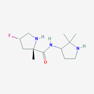 molecular formula C12H22FN3O B7345533 (2S,4S)-N-(2,2-dimethylpyrrolidin-3-yl)-4-fluoro-2-methylpyrrolidine-2-carboxamide 