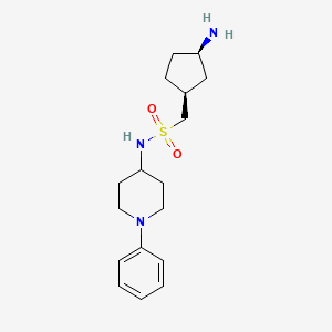 molecular formula C17H27N3O2S B7345539 1-[(1S,3R)-3-aminocyclopentyl]-N-(1-phenylpiperidin-4-yl)methanesulfonamide 