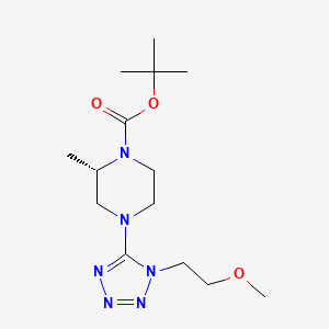 molecular formula C14H26N6O3 B7345557 tert-butyl (2S)-4-[1-(2-methoxyethyl)tetrazol-5-yl]-2-methylpiperazine-1-carboxylate 