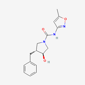 molecular formula C16H19N3O3 B7345593 (3R,4S)-3-benzyl-4-hydroxy-N-(5-methyl-1,2-oxazol-3-yl)pyrrolidine-1-carboxamide 