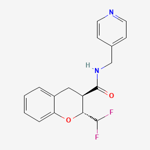 molecular formula C17H16F2N2O2 B7345600 (2R,3R)-2-(difluoromethyl)-N-(pyridin-4-ylmethyl)-3,4-dihydro-2H-chromene-3-carboxamide 