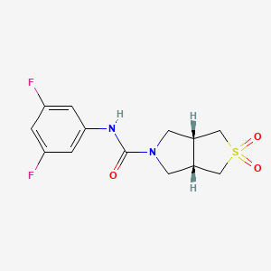 (3aR,6aS)-N-(3,5-difluorophenyl)-2,2-dioxo-1,3,3a,4,6,6a-hexahydrothieno[3,4-c]pyrrole-5-carboxamide