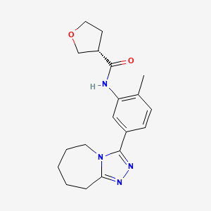 molecular formula C19H24N4O2 B7345629 (3S)-N-[2-methyl-5-(6,7,8,9-tetrahydro-5H-[1,2,4]triazolo[4,3-a]azepin-3-yl)phenyl]oxolane-3-carboxamide 