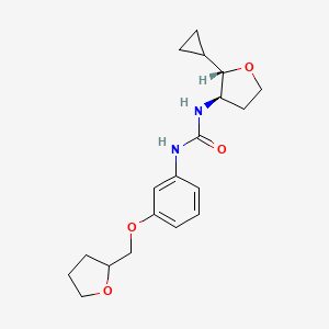 molecular formula C19H26N2O4 B7345633 1-[(2S,3R)-2-cyclopropyloxolan-3-yl]-3-[3-(oxolan-2-ylmethoxy)phenyl]urea 