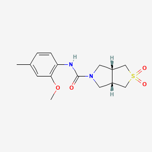 molecular formula C15H20N2O4S B7345653 (3aR,6aS)-N-(2-methoxy-4-methylphenyl)-2,2-dioxo-1,3,3a,4,6,6a-hexahydrothieno[3,4-c]pyrrole-5-carboxamide 