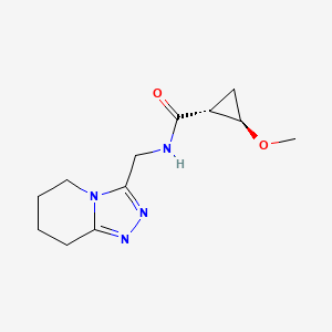 molecular formula C12H18N4O2 B7345682 (1R,2R)-2-methoxy-N-(5,6,7,8-tetrahydro-[1,2,4]triazolo[4,3-a]pyridin-3-ylmethyl)cyclopropane-1-carboxamide 