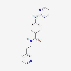 molecular formula C18H23N5O B7345683 N-(2-pyridin-3-ylethyl)-4-(pyrimidin-2-ylamino)cyclohexane-1-carboxamide 