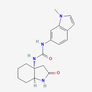 1-[(3aR,7aS)-2-oxo-3,4,5,6,7,7a-hexahydro-1H-indol-3a-yl]-3-(1-methylindol-6-yl)urea