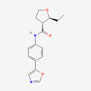 molecular formula C16H18N2O3 B7345728 (2S,3R)-2-ethyl-N-[4-(1,3-oxazol-5-yl)phenyl]oxolane-3-carboxamide 