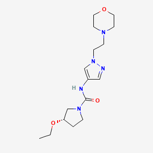 molecular formula C16H27N5O3 B7345732 (3S)-3-ethoxy-N-[1-(2-morpholin-4-ylethyl)pyrazol-4-yl]pyrrolidine-1-carboxamide 