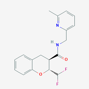 molecular formula C18H18F2N2O2 B7345760 (2R,3R)-2-(difluoromethyl)-N-[(6-methylpyridin-2-yl)methyl]-3,4-dihydro-2H-chromene-3-carboxamide 