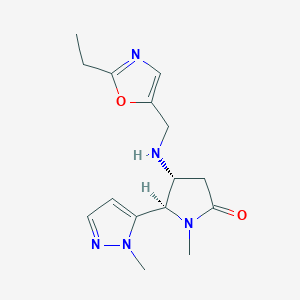 (4R,5R)-4-[(2-ethyl-1,3-oxazol-5-yl)methylamino]-1-methyl-5-(2-methylpyrazol-3-yl)pyrrolidin-2-one