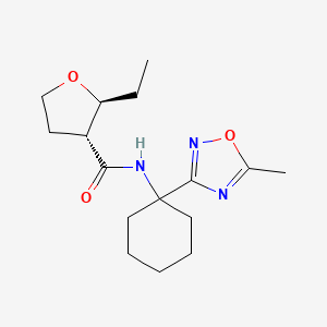 (2S,3R)-2-ethyl-N-[1-(5-methyl-1,2,4-oxadiazol-3-yl)cyclohexyl]oxolane-3-carboxamide