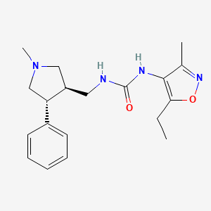 1-(5-ethyl-3-methyl-1,2-oxazol-4-yl)-3-[[(3R,4R)-1-methyl-4-phenylpyrrolidin-3-yl]methyl]urea