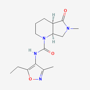 molecular formula C15H22N4O3 B7345857 (4aR,7aS)-N-(5-ethyl-3-methyl-1,2-oxazol-4-yl)-6-methyl-5-oxo-2,3,4,4a,7,7a-hexahydropyrrolo[3,4-b]pyridine-1-carboxamide 