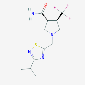 (3R,4R)-1-[(3-propan-2-yl-1,2,4-thiadiazol-5-yl)methyl]-4-(trifluoromethyl)pyrrolidine-3-carboxamide