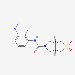 (3aS,6aR)-N-[3-(dimethylamino)-2-methylphenyl]-2,2-dioxo-1,3,3a,4,6,6a-hexahydrothieno[3,4-c]pyrrole-5-carboxamide