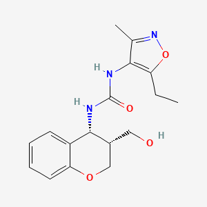 molecular formula C17H21N3O4 B7345896 1-(5-ethyl-3-methyl-1,2-oxazol-4-yl)-3-[(3R,4R)-3-(hydroxymethyl)-3,4-dihydro-2H-chromen-4-yl]urea 