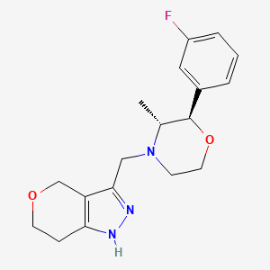 3-[[(2R,3R)-2-(3-fluorophenyl)-3-methylmorpholin-4-yl]methyl]-1,4,6,7-tetrahydropyrano[4,3-c]pyrazole