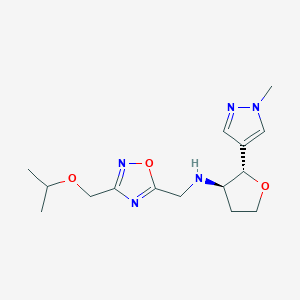 (2S,3R)-2-(1-methylpyrazol-4-yl)-N-[[3-(propan-2-yloxymethyl)-1,2,4-oxadiazol-5-yl]methyl]oxolan-3-amine