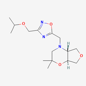 molecular formula C15H25N3O4 B7345925 (4aR,7aS)-2,2-dimethyl-4-[[3-(propan-2-yloxymethyl)-1,2,4-oxadiazol-5-yl]methyl]-4a,5,7,7a-tetrahydro-3H-furo[3,4-b][1,4]oxazine 