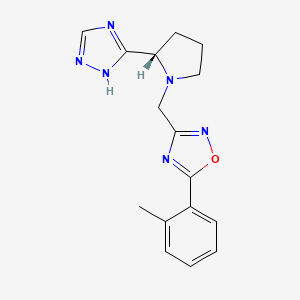 5-(2-methylphenyl)-3-[[(2S)-2-(1H-1,2,4-triazol-5-yl)pyrrolidin-1-yl]methyl]-1,2,4-oxadiazole