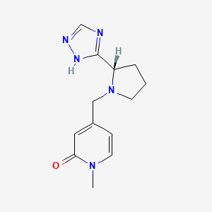 molecular formula C13H17N5O B7345997 1-methyl-4-[[(2S)-2-(1H-1,2,4-triazol-5-yl)pyrrolidin-1-yl]methyl]pyridin-2-one 