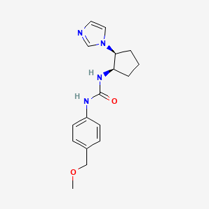 molecular formula C17H22N4O2 B7346003 1-[(1R,2S)-2-imidazol-1-ylcyclopentyl]-3-[4-(methoxymethyl)phenyl]urea 