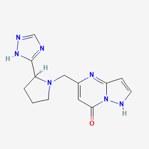 5-[[(2S)-2-(1H-1,2,4-triazol-5-yl)pyrrolidin-1-yl]methyl]-1H-pyrazolo[1,5-a]pyrimidin-7-one