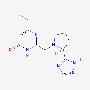 4-ethyl-2-[[(2S)-2-(1H-1,2,4-triazol-5-yl)pyrrolidin-1-yl]methyl]-1H-pyrimidin-6-one