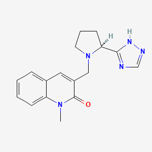 1-methyl-3-[[(2S)-2-(1H-1,2,4-triazol-5-yl)pyrrolidin-1-yl]methyl]quinolin-2-one