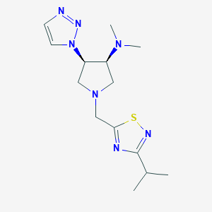 (3S,4R)-N,N-dimethyl-1-[(3-propan-2-yl-1,2,4-thiadiazol-5-yl)methyl]-4-(triazol-1-yl)pyrrolidin-3-amine