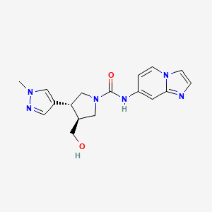 (3S,4R)-3-(hydroxymethyl)-N-imidazo[1,2-a]pyridin-7-yl-4-(1-methylpyrazol-4-yl)pyrrolidine-1-carboxamide