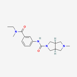 molecular formula C18H26N4O2 B7346104 (3aS,6aR)-N-[3-[ethyl(methyl)carbamoyl]phenyl]-2-methyl-1,3,3a,4,6,6a-hexahydropyrrolo[3,4-c]pyrrole-5-carboxamide 