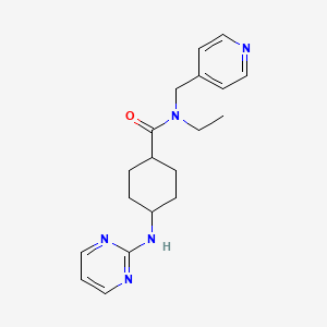 N-ethyl-N-(pyridin-4-ylmethyl)-4-(pyrimidin-2-ylamino)cyclohexane-1-carboxamide